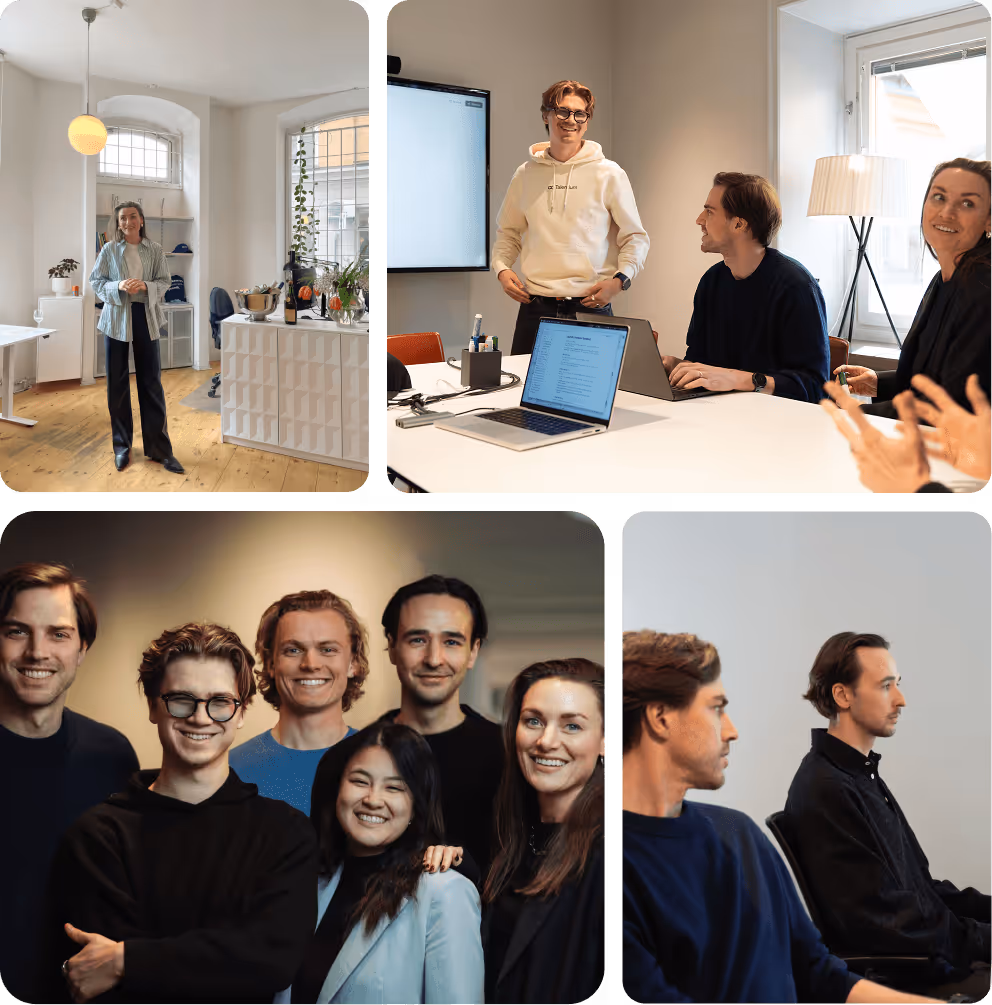 Collage van teamleden bij Talentium die samenwerken