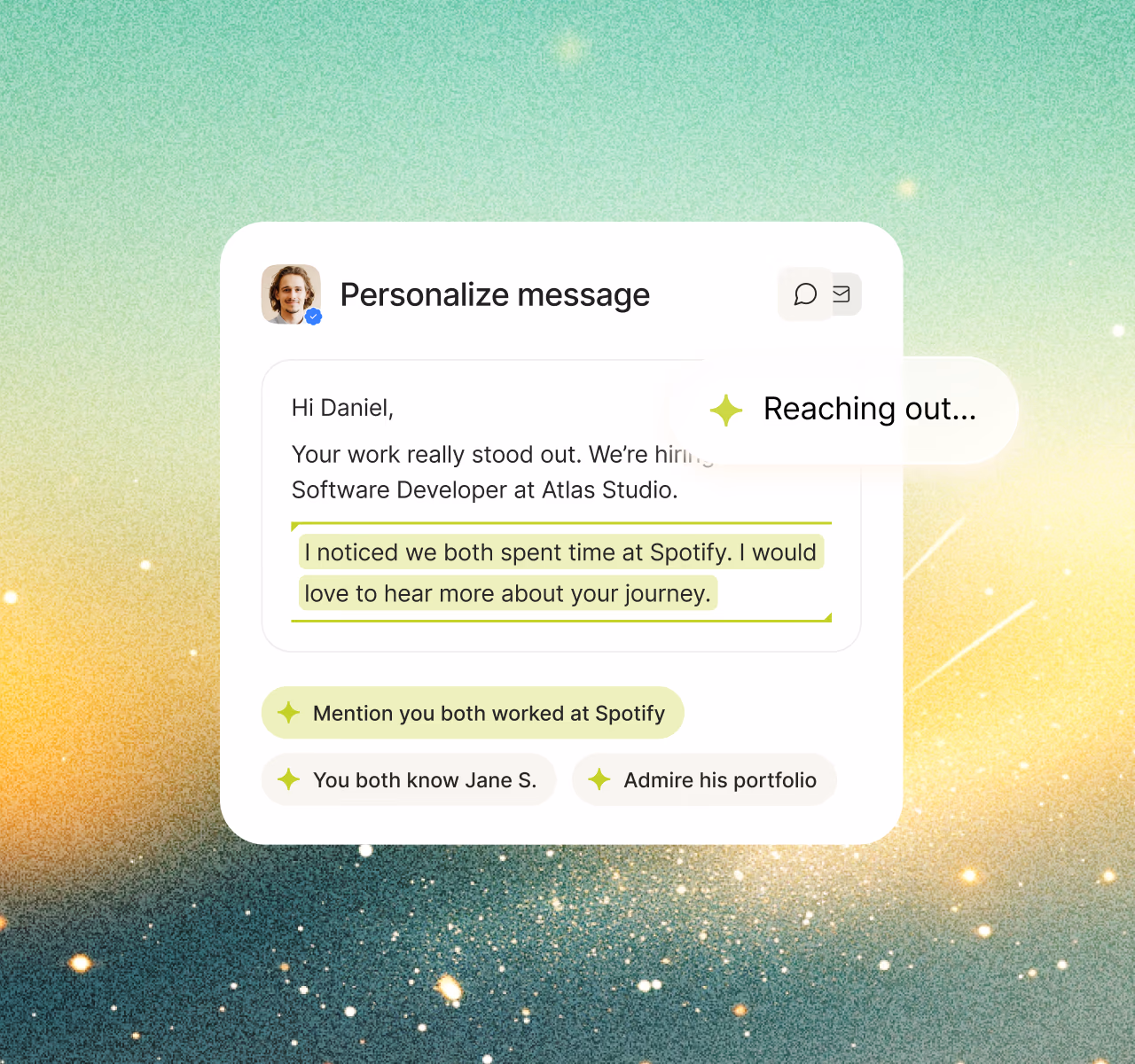 Draft personalised messages in one click